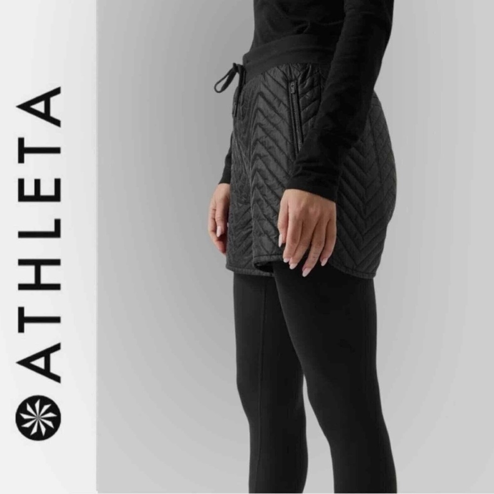 Athleta Black Quilted Athletic Shorts